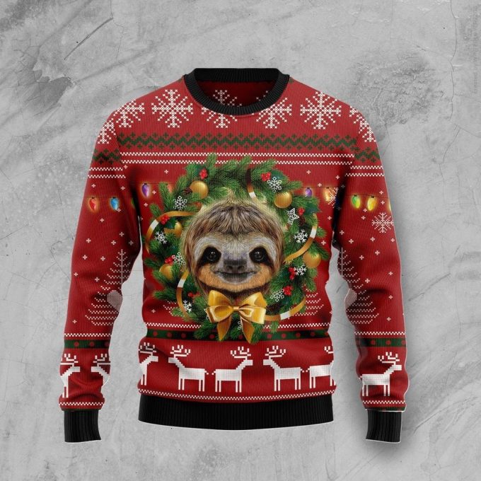 Merry Slothmas Ugly Christmas Sweater – Funny Family Holiday Sweater Gift