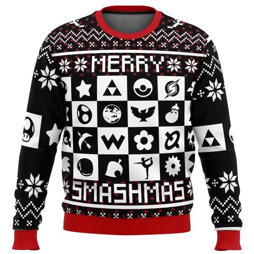 Merry Smashmas Ugly Christmas Sweater – Super Smash Bros Holiday Apparel