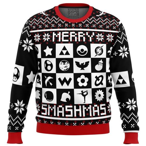 Merry Smashmas: Super Smash Bros Ugly Christmas Sweater – Festive & Fun Gaming Apparel