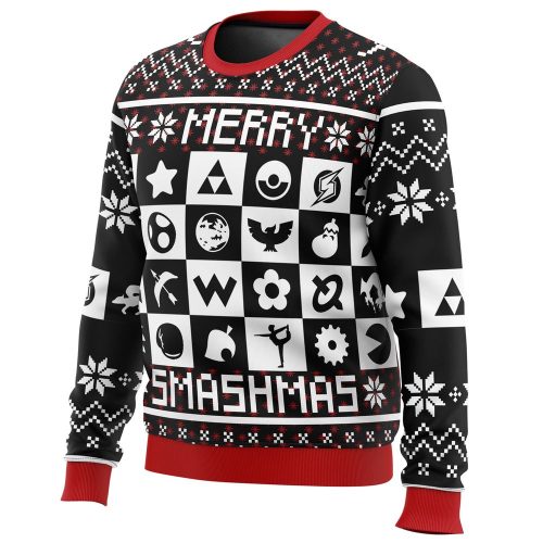 Merry Smashmas Ugly Christmas Sweater – Super Smash Bros Holiday Apparel