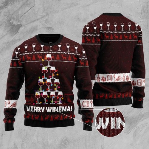 Merry Winemas Ugly Christmas Sweater – Hilarious Family Holiday Gifts