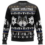 Merry Wolfmas Ugly Christmas Sweater: Howling Good Fun!