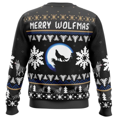 Merry Wolfmas Ugly Christmas Sweater – Howling Fun for a Festive Wolf-Themed Holiday!