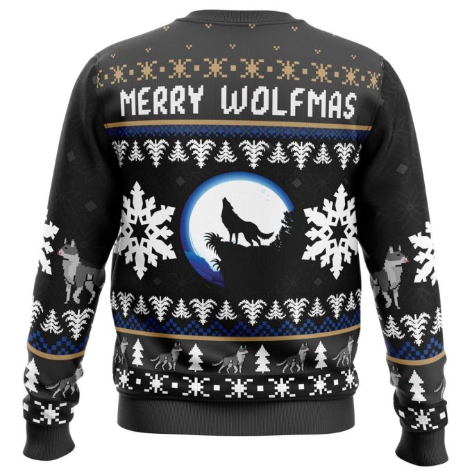 Merry Wolfmas Ugly Christmas Sweater – Howling Fun for a Festive Wolf-Themed Holiday!