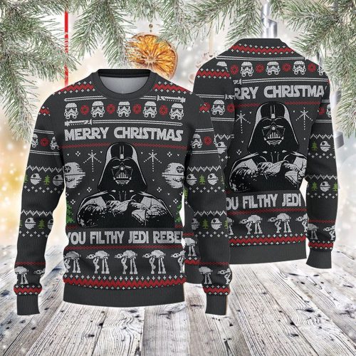 Get Festive with the Merry Xmas You Filthy Jedi Rebel Ugly Sweater – Perfect for Christmas!