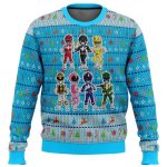 Mighty Morphin Chibis Power Rangers Ugly Christmas Sweater: Festive & Fun Apparel for Fans