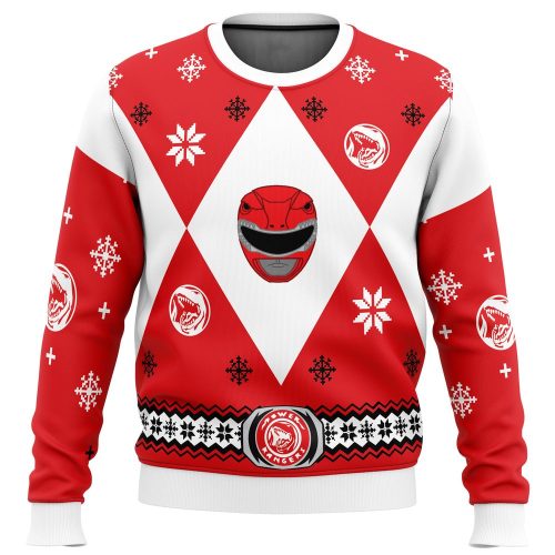 Mighty Morphin Red Ugly Christmas Sweater – Festive Power Rangers Holiday Attire!