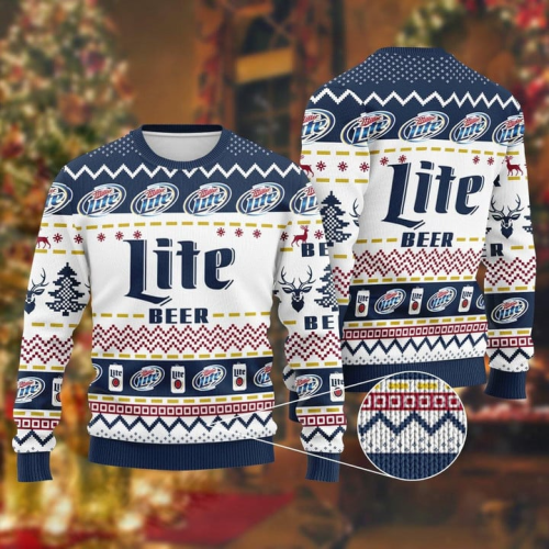 Get Festive with the Miller Lite Christmas Sweater - Perfect Holiday Apparel!