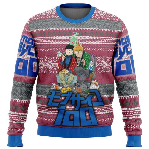 Get Festive with Mob Psycho 100 Alt Ugly Christmas Sweater - Perfect Geeky Holiday Attire!