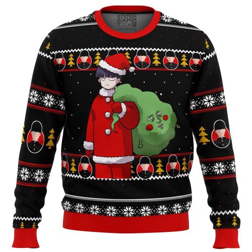 Get Festive with Mob Psycho 100 Santa Ugly Christmas Sweater – Limited Edition Holiday Apparel!