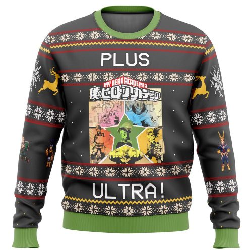 Shop the My Hero Academia Boku No Plus Ultra Ugly Christmas Sweater – Festive Anime Merch