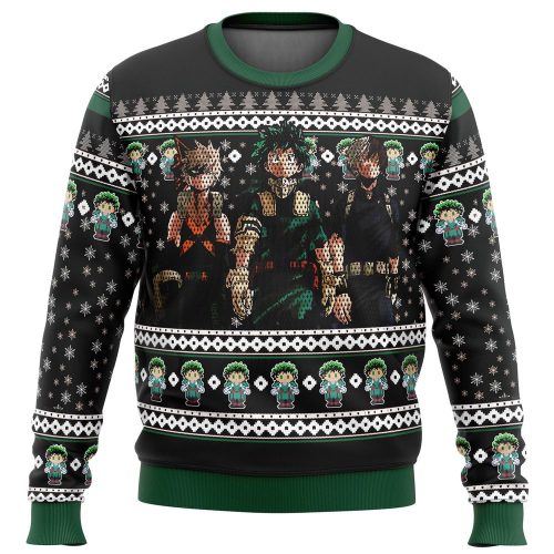 Get Festive with My Hero Academia Ugly Christmas Sweater - Top 3 Designs!