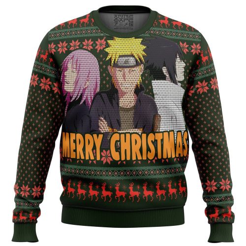 Naruto Squad 7 Ugly Christmas Sweater: Festive Anime Apparel for Fans