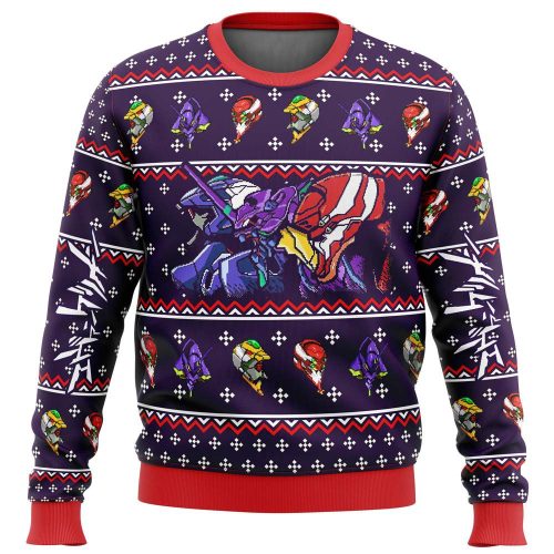 Get Festive with Neon Genesis Evangelion Evas Ugly Christmas Sweater - Limited Edition