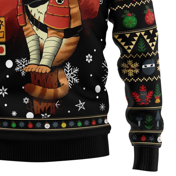 Ninja Cat Ugly Christmas Sweater – Festive Holiday Graphic Sweater