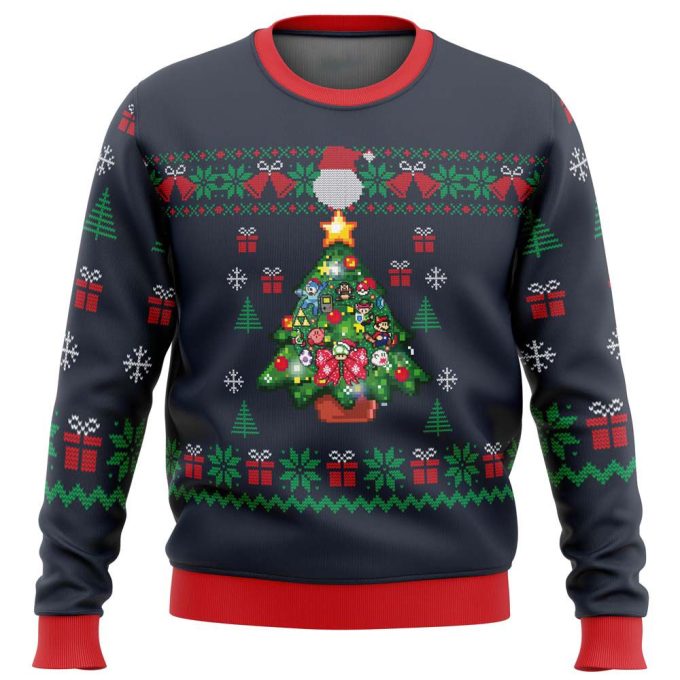Nintendo Tree Ugly Christmas Sweater – Festive Gaming Apparel for Nintendo Fans
