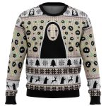 No Face & Soot Sprites Spirited Away Ugly Christmas Sweater – Studio Ghibli Inspired