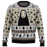 Spirited Away Ugly Christmas Sweater – No Face & Soot Sprites Studio Ghibli