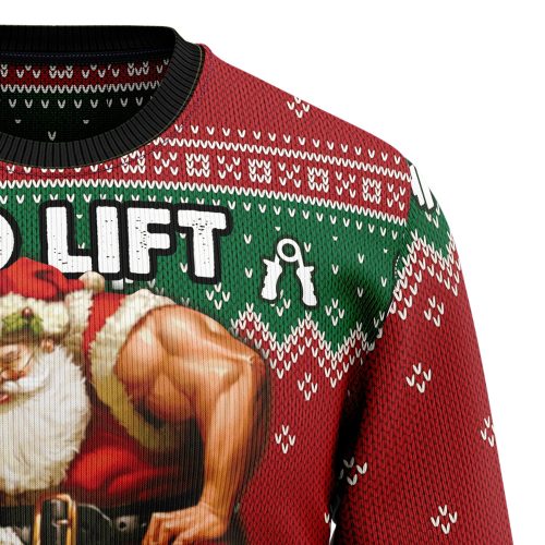 Get Festive with the No Lift No Gift Christmas Graphic Sweater – Ugly Christmas Sweater!