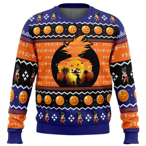 Nysekai "Beautiful Sunset Dragon Ball Z Ugly" Christmas Sweater