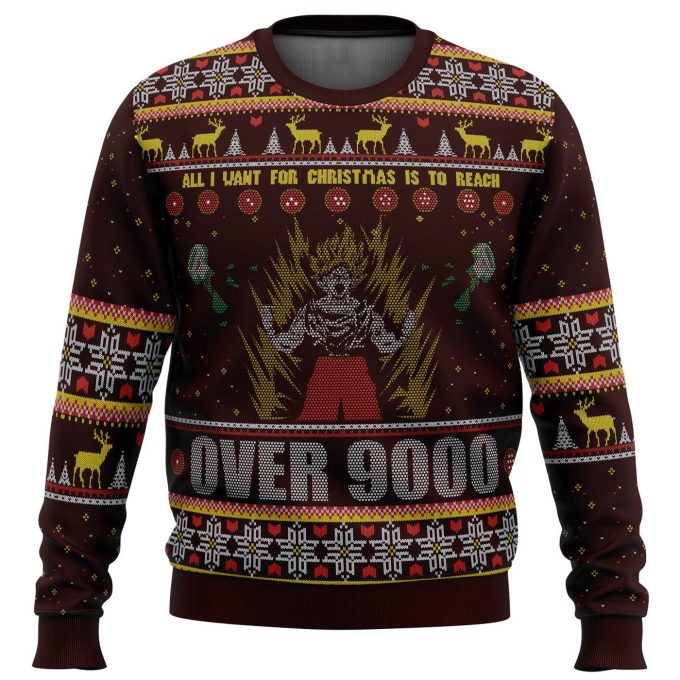 Nysekai “DBZ Goku Over 9000 Dragon Ball Z Ugly” Christmas Sweater