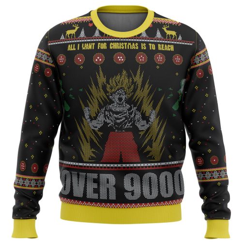 Nysekai “Dragonball Z Goku Over 9000 Ugly” Christmas Sweater
