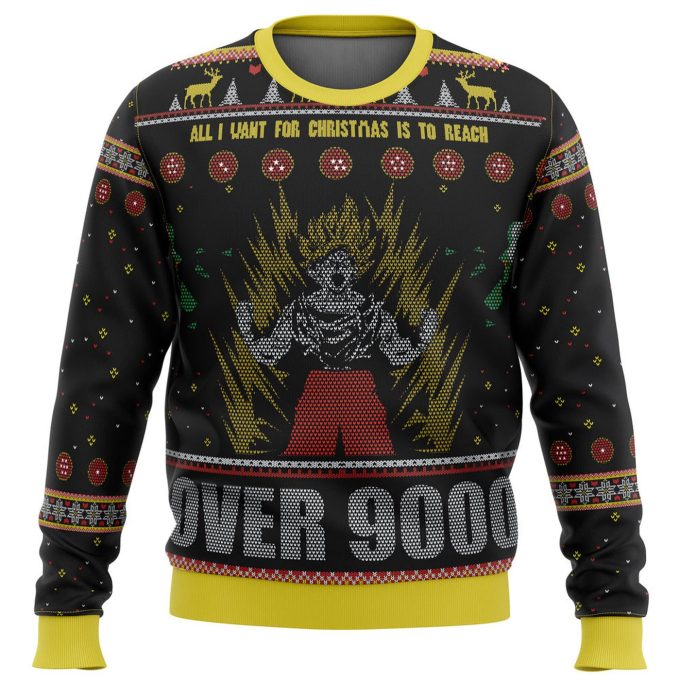 Nysekai “Dragonball Z Goku Over 9000 Ugly” Christmas Sweater