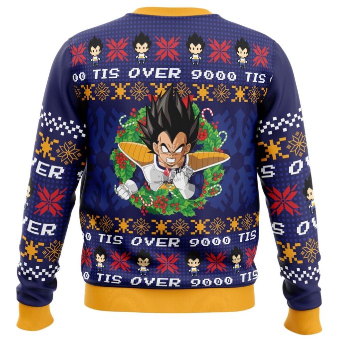 Get Festive with Nysekai s Dragon Ball Z Ugly Christmas Sweater – Over 9000 Style!