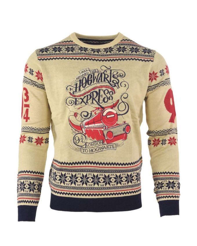 Official Harry Potter Hogwarts Express Christmas Ugly Christmas Sweater, All Over Print Sweatshirt
