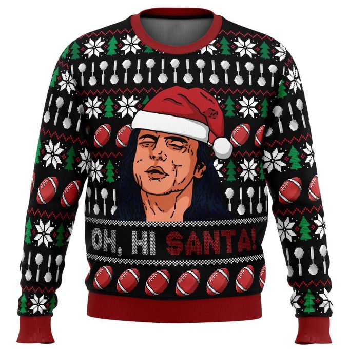 Oh Hi Santa The Room Ugly Christmas Sweater: Festive & Unique Knitwear for Holiday Fun!