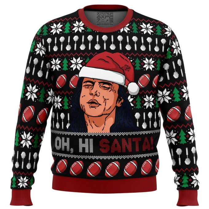 Oh Hi Santa The Room Ugly Christmas Sweater – Festive and Fun Holiday Apparel