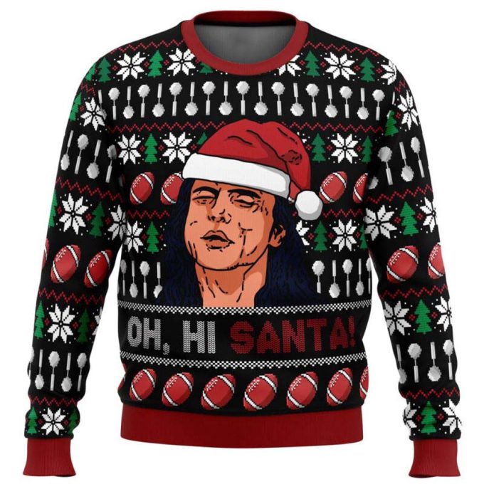 Oh Hi Santa The Room Ugly Christmas Sweater: Festive & Unique Knitwear for Holiday Fun!