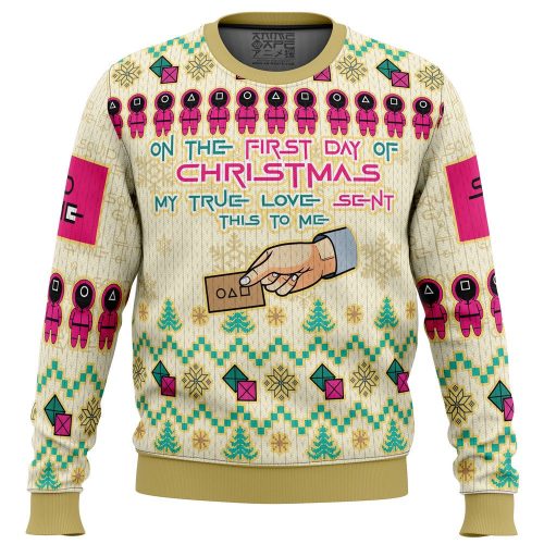 On the First Day of Christmas Squid Game Sweater: Festive & Unique Holiday Apparel