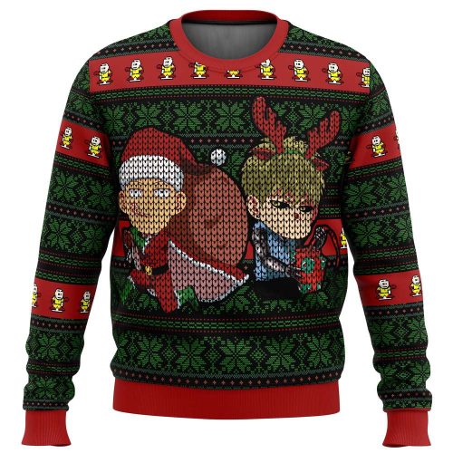 Get Festive with One Punch Man Holiday Ugly Christmas Sweater - Limited Edition Fun!