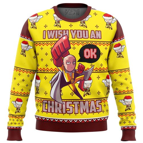 Get Festive with One Punch Saitama Ugly Christmas Sweater – Perfect Gift Idea!