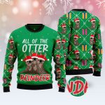 Get Festive with the Otter Reindeer Ugly Christmas Sweater – Fun Holiday Graphic Sweater!