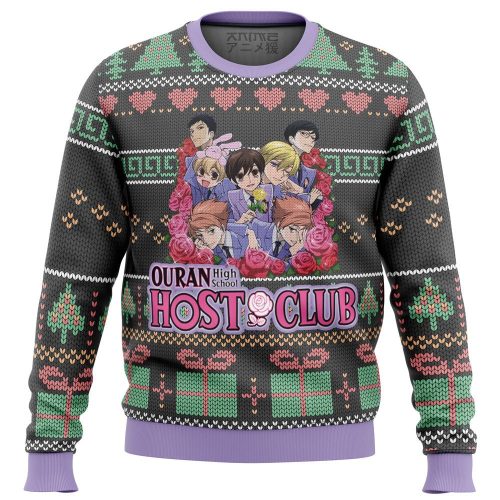 Ouran High School Alt Ugly Christmas Sweater: Stylishly Celebrate the Holidays with Unique Anime-Inspired Design!