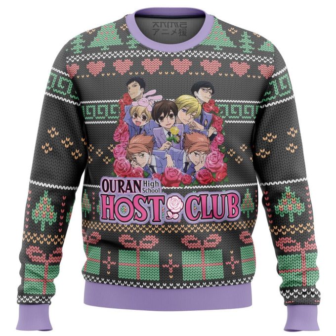 Ouran High School Alt Ugly Christmas Sweater: Stylishly Celebrate the Holidays with Unique Anime-Inspired Design!