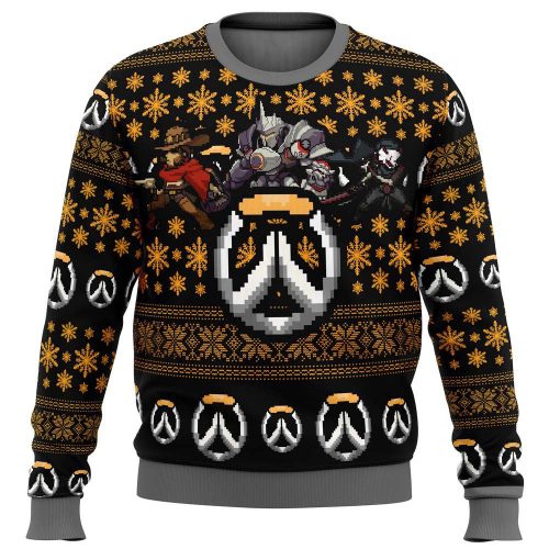 Get Festive with Overwatch Symbol Ugly Christmas Sweater - Limited Edition Gaming Apparel