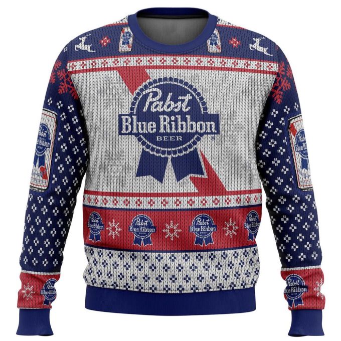 Pabst Blue Ribbon Ugly Christmas Sweater: Festive & Fun Apparel for the Holidays!