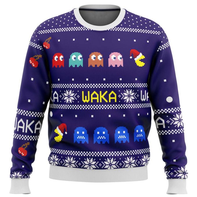 PACMAN Waka Waka Ugly Christmas Sweater – Retro Gaming Holiday Attire