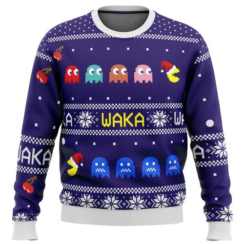 PACMAN Waka Waka Ugly Christmas Sweater - Retro Gaming Holiday Attire