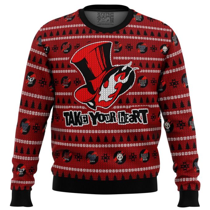Get Festive with Persona 5 Take Your Heart Ugly Christmas Sweater – Limited Edition!