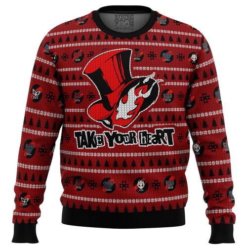 Get Festive with Persona 5 Take Your Heart Ugly Christmas Sweater – Limited Edition!