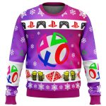 Playstation Neon Ugly Christmas Sweater: Level up your holiday style with this festive gaming-themed apparel!