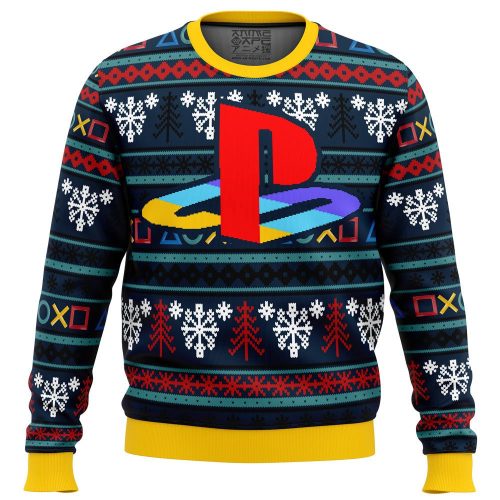 Level Up Your Christmas Style with Playstation Ugly Sweater – Perfect for Gamers and Festive Fun!
