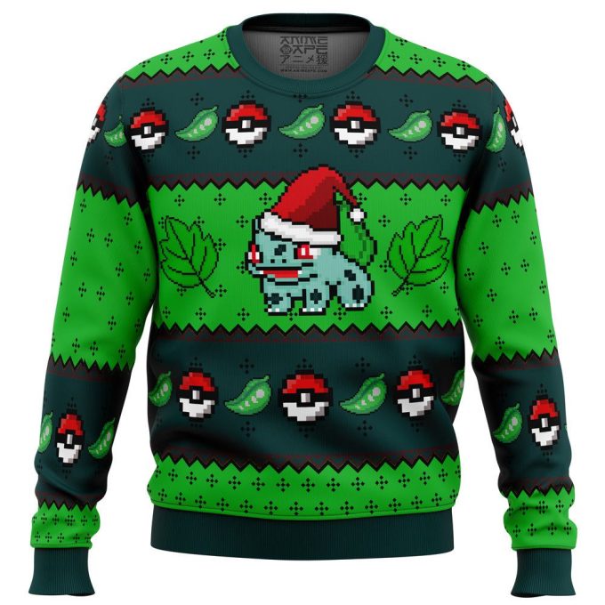 Get Festive with Pokemon Bulbasaur Ugly Christmas Sweater – Limited Edition Holiday Apparel