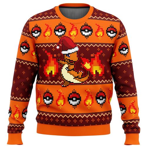 Get Festive with Pokemon Charmander Ugly Christmas Sweater - Limited Edition Holiday Apparel