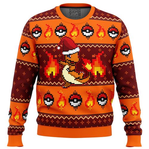 Get Festive with Pokemon Charmander Ugly Christmas Sweater – Limited Edition Print