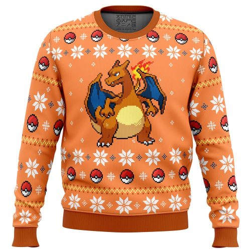 Pokemon Christmas Blaze Charizard Ugly Sweater: Festive Gaming Apparel for the Holidays